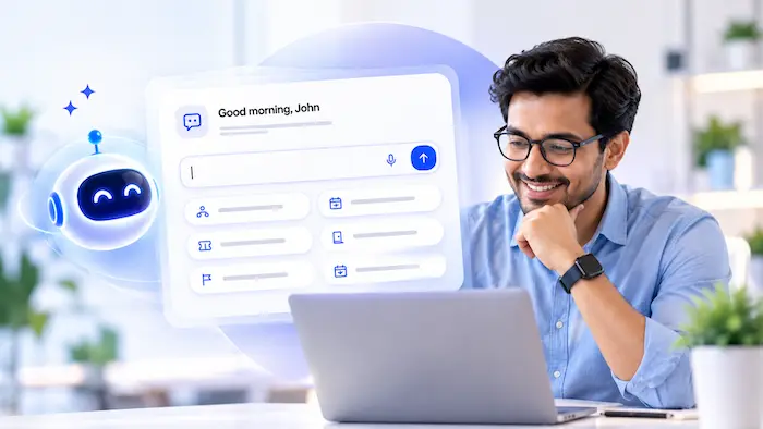 An HR professional using NiyukGPT on a laptop