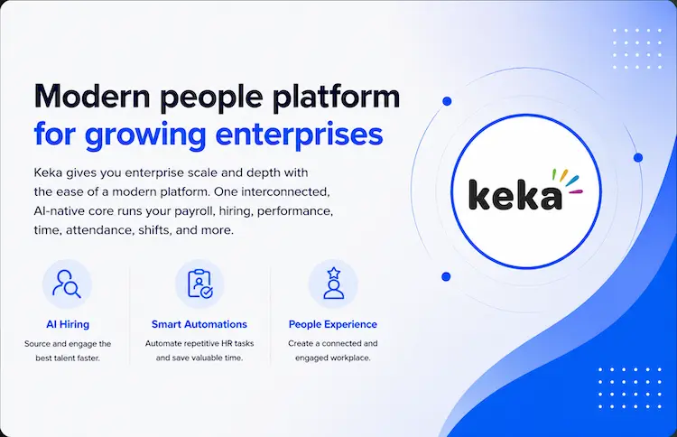 The Keka dashboard