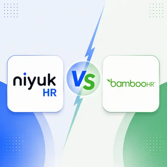 The Niyuk HR and BambooHR marks either side of a VS divide