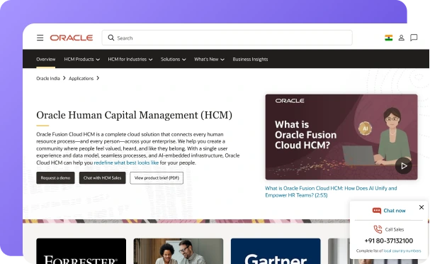 The Oracle HCM Cloud product site