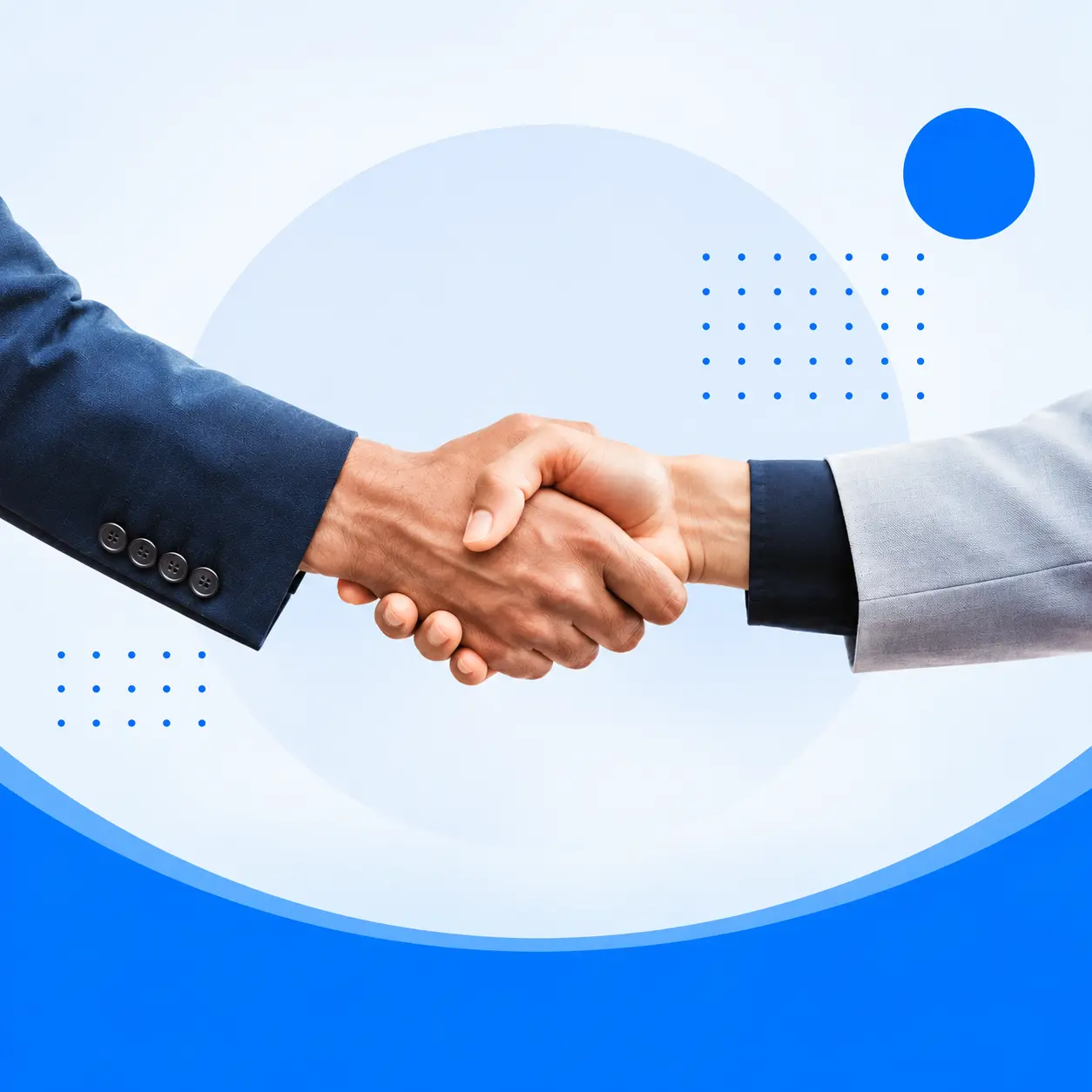 Two people shaking hands on a Niyuk partnership