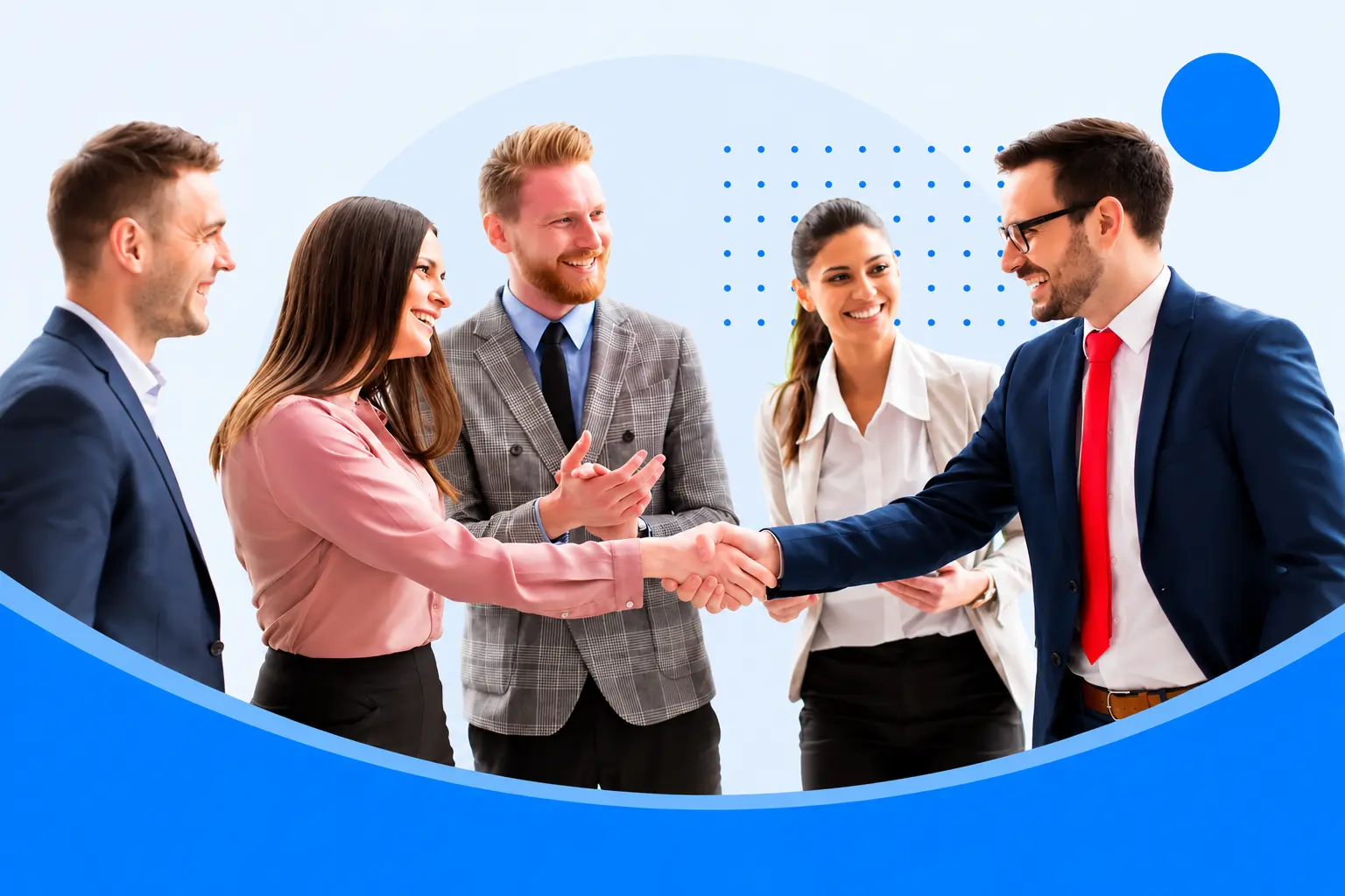 Partners shaking hands at the close of a meeting