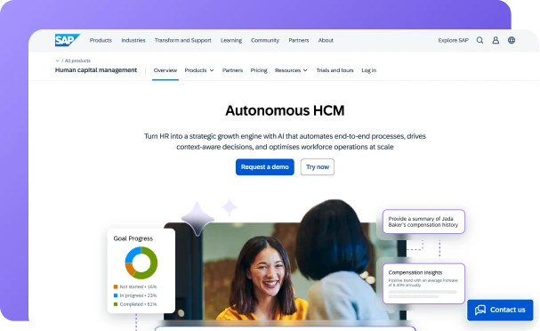 The SAP SuccessFactors product site