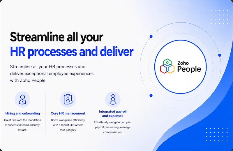 The Zoho People dashboard